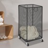Laundry Basket with Wheels,Square Rolling Laundry Basket,Hollow Mesh Laundry Hamper
