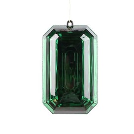 Vickerman 8" Dark Green Rectangle Jewel Glitter Ornament, Includes 2 Pieces per Bag