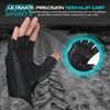 aaasportx Fingerless Perforated Motorcycle Gloves - Men's Leather Motorbike Gloves