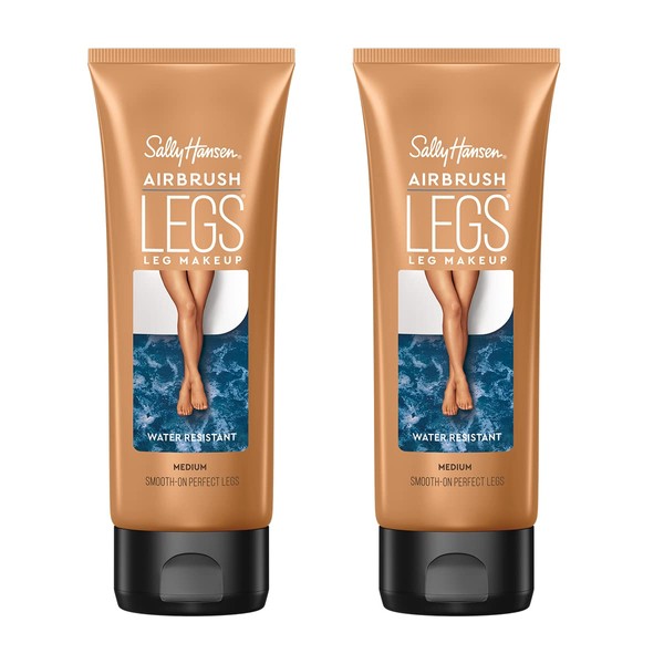 Sally Hansen Airbrush Legs, Leg Makeup Lotion, Medium 4 Oz, Pack of 2