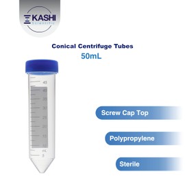 Kashi Scientific Conical Centrifuge Tubes 50mL, [25 Pack] Plastic Test Tube with Screw Caps, 50mL Sterile Test Tubes with Lids, 50 mL Falcon Tubes with Printed Graduation and Write-on Spot