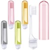 Patelai 4 Pcs Travel Toothbrush Set, Soft Bristle Mini Foldable