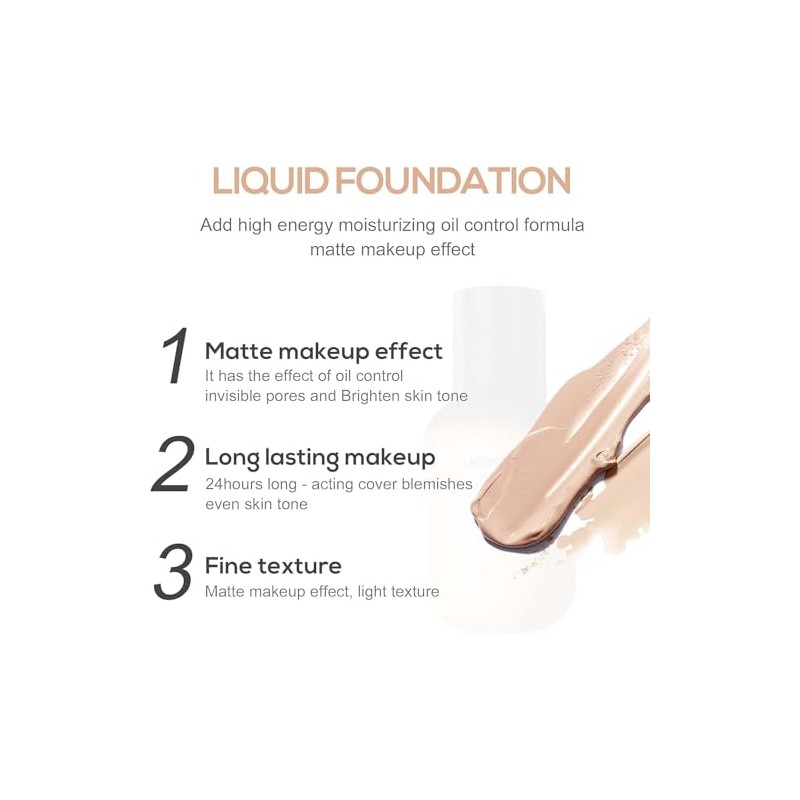 Base de Maquillaje Líquida 40ml, Acabado Mate Natural Color |