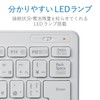 Elecom TK-FDP098TWH Wireless Keyboard (Receiver Included) Pantograph Mini Keyboard, White