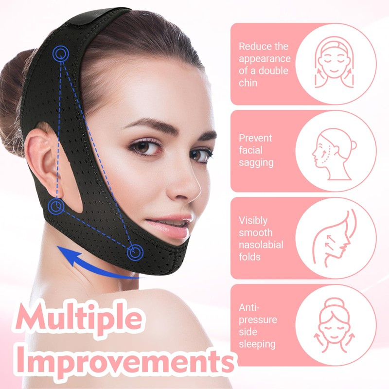 Pack of 2 Double Chin Mask, Full Breathing Chin Brace,