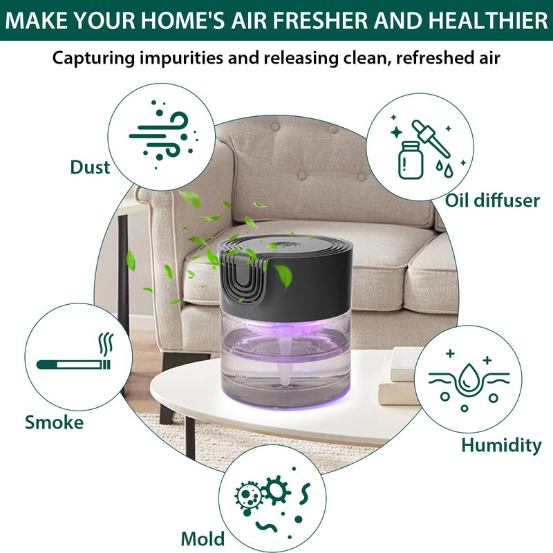 Water Air Purifiers for Home, Oxyvana Quiet Variable Speed Water