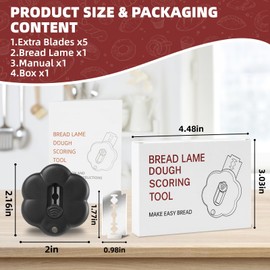 Rluahxnby Magnetic Bread Lame Dough Scoring Tool, Professional Extractable Sourdough Scoring Tool, for Sourdough Bread Making & Bread Extractable Bread Lame Dough Scoring Tool black