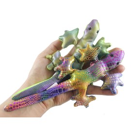 Set of 2 RANDOM COLORS - Lizard Sand Filled Animal Toy - Heavy Weighted Sandbag Animal Plush Bean Bag Toss - Shimmering Gecko Sensory, Toy ADHD Special Needs (Set of 2 Random Color (Larger Style))