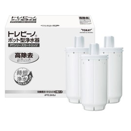 Toray Trevino Pot Type Water Purifier (High Speed Filtration / High Removal) Cartridge, 3 Packs, Made in Japan [Replacement Cartridge PTC.SVJ/PTC.SV3J]
