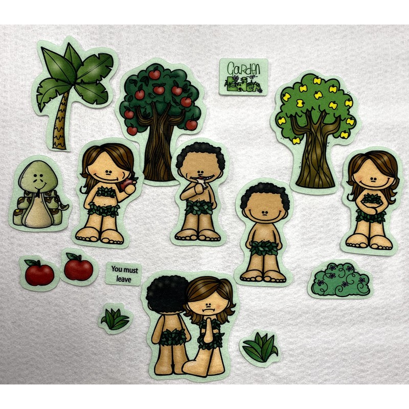 Garden of Eden Adam & Eve Bible Felt Set for