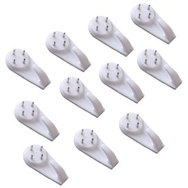 20PCS White Non-Trace Wall Picture Hook Concrete Hard Wall Drywall Picture Hanging Hook Seamless Nail Plastic Fasteners Multi-Purpose Wall Mount Non-Mark Hooks for Photo Album Frame Clock Hanging