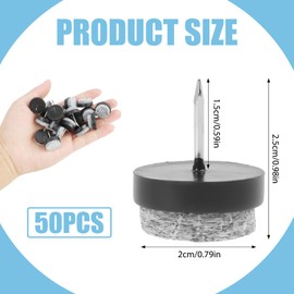 Felt Gliders Chair Set, 50 Pieces, Professional Furniture Glides for Nailing, Diameter 22 mm, Made of Soft Felt and ABS, Non-Slip and Wear-Resistant, Ideal for Laminate, Parquet and Tiles