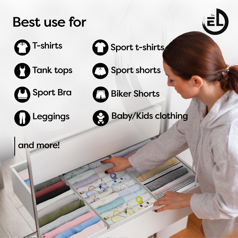 Drawer Organizer Clothes - 3 Set Multipurpose Dresser Drawer Organizer