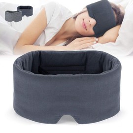 Blackout Sleep Mask Blindfold Heated Wide Soft Dark Eye Mask nap gray