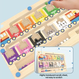 dancepandas Montessori Spielzeug Holz Magnetspiel Labyrinth ab 3 4 5 6 Jahre Magnetisches Farb - und Zahlenlabyrinth Kinder Lehrreiches Zählspielzeug für Kleinkinder Jungen Mädchen Vorschulkinder