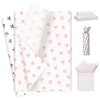 Pineraap 100 Sheets Bow Tissue Paper, Cute Pink & Black