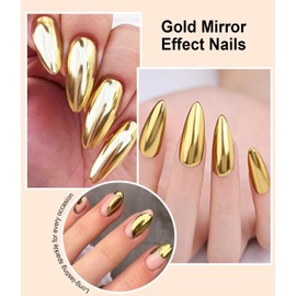 BISHENGYF 2 Jars Chrome Nail Powder：Mirror Effect Gold Chrome Nail Powder,Metallic Mirror Silver Chrome Powders Decoration for DIY Nail Art,Pigment Holo Chrome Powder with 4 Eyeshadow Sticks