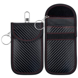 Pack of 2 Keyless Go Protection Car Keys, Signal Blocking Bag, Faraday Bag for Car Keys, Signal Blocking Bag, Car Key with Hook Lock Chain