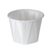 Solo 100-2050 1-oz. White Treated Paper Pleated Soufflé Portion Cup