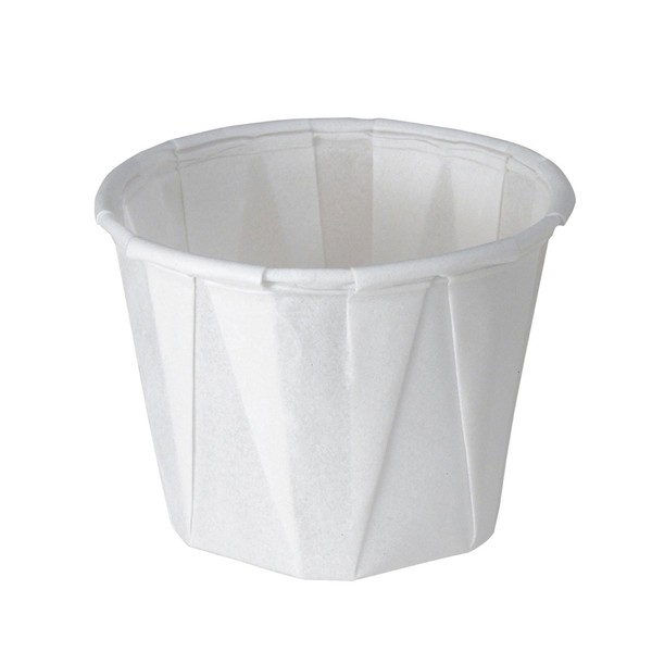 Solo 100-2050 1-oz. White Treated Paper Pleated Soufflé Portion Cup (2 Packs of 250 Cups)