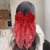 Red Glitter Sequin Hair Bow Clips for Women Girls Big