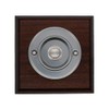 Modern Living Square Wireless Doorbell in Mahogany and Brushed Nickel