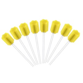 Pack of 250 Oral Care Sticks, Disposable Oral Care Sponge Swabs, Oral Care Oral Hygiene Sponge, Lemon Flavour, Sterile Swabs for Oral Hygiene in Dental Practices (Yellow)