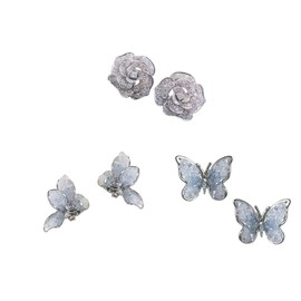 Set de Aretes Elegantes con Diseño de Rosas y Mariposas - Toque Sofisticado