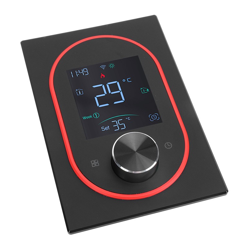 Smart Color Thermostat LCD Programmable Knob Control Touchscreen Water Heating