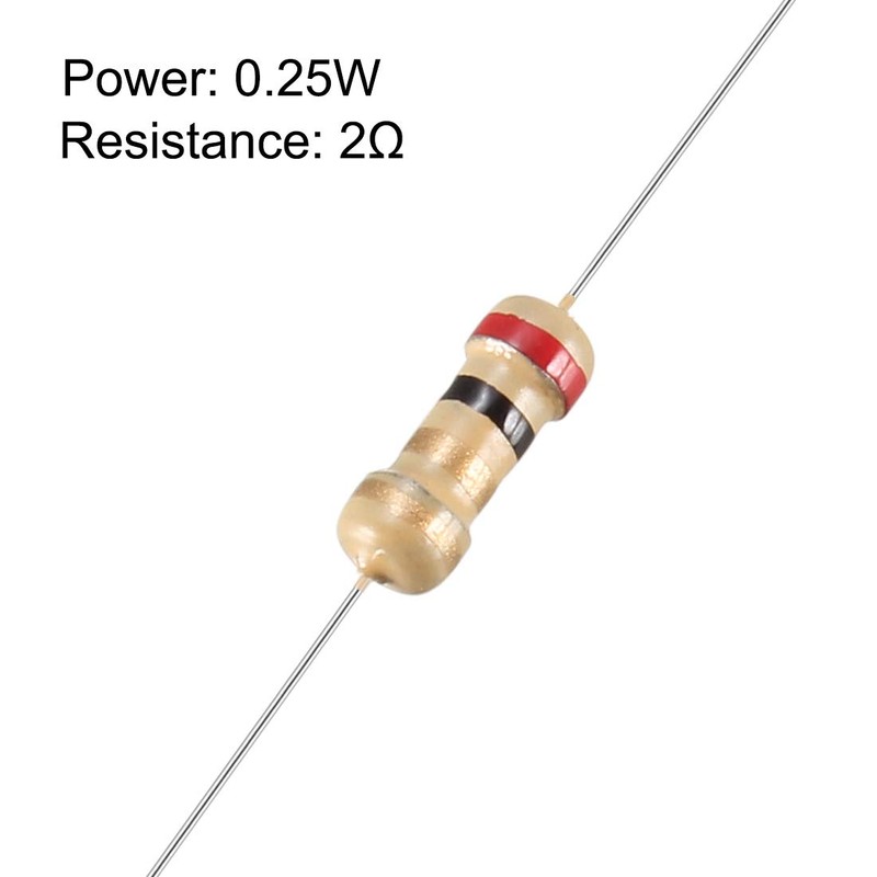 Sourcingmap 100Pcs 2 Ohm Resistor, 1/4W 5% Tolerance Carbon Film
