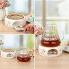 BSTKEY Teapot Warmer, Ceramic Tea Warmer with Tealight Holder and