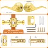 Probrico Interior Door Handle Passage Door Handle Lever Gold Door