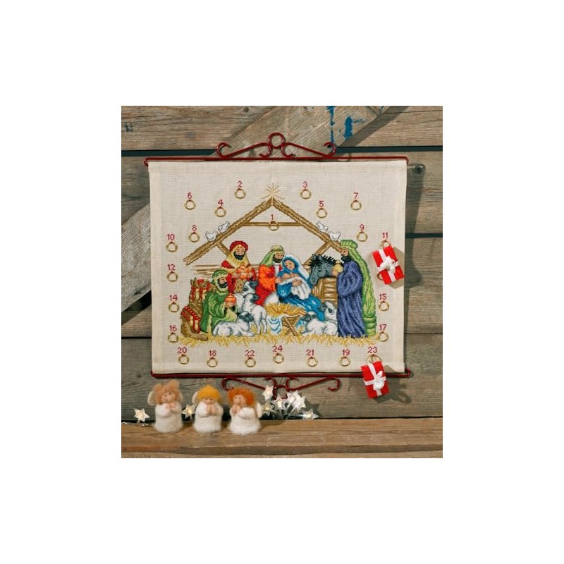 Permin Nativity Advent Calendar Cross Stitch Kit