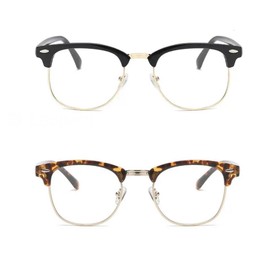 1QualitySpectacles Blue Light Blocking Glasses-2 Pack Classic Semi Rimless Clear Lens anti Eyestrai