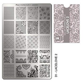 Moyra Stamping Plates 31" LACE LOVE 2" Nail Stamping plate