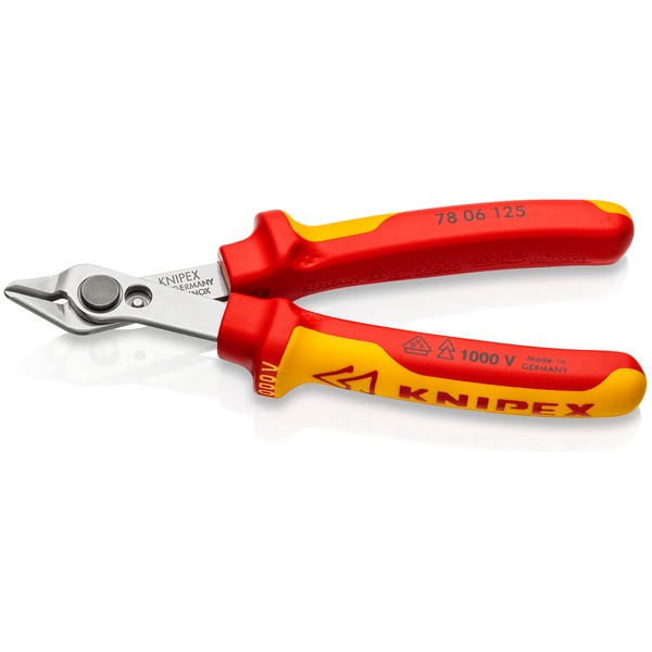 Knipex 78 06 125 SB Electronic Super Knips Insulated with Multi-Component Grips, VDE-Tested 125 mm