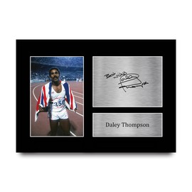 HWC Trading A4 Daley Thompson Gifts Printed Signed Autograph Picture for Athletics Sport Memorabilia Fans