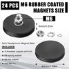 24 PCS Rubber Coated Magnets, AHIER Heavy Duty m6 Rubberized