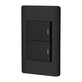 Volteck PA-APDO15-ELN, Placa armada negra 1 interruptor sencillo y 1 de 3vías línea Lisboa