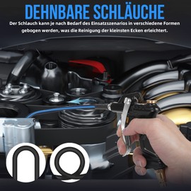 Compressed Air Gun Air Blow Gun for 1/4 Inch BSP Quick Coupling with 4 Nozzles High Pressure Blow Gun Compressed Air Industrial Cleaning Tool Blow Gun Compressed Air