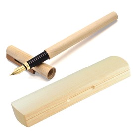 4betterdays.com NATURlich leben! Elegant Writing Set - Fountain Pen/Fountain Pen/Fountain Pen with Ink Converter and Maple Wood Case - Nib Size M - Handmade in Germany