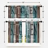 Tayney Teal and Brown Kitchen Window Curtains Valance and Tier