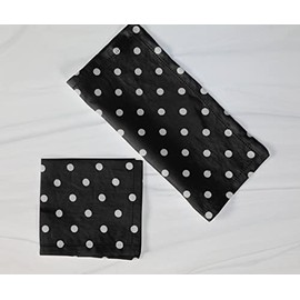 lovemyfabric Poly Cotton Small Dots Print 18"X18" Dinner Napkins for Dinner, Buffet Tables (4, White on Black)