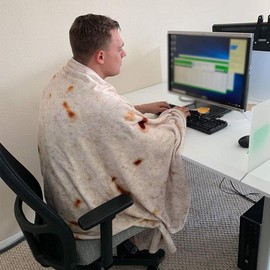 RAINBEAN Burrito Tortilla Blanket, Round Novelty Blanket Giant Human Burrito, Tortilla Throw Food Creation Wrap Blanket for Sofa Bed Outdoors Travel, Soft & Plush Giant Towel for Adults Kids 60inch