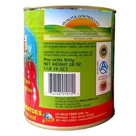 La Valle San Marzano D.O.P. Italian Peeled Tomatoes 6-pack of 28 oz cans