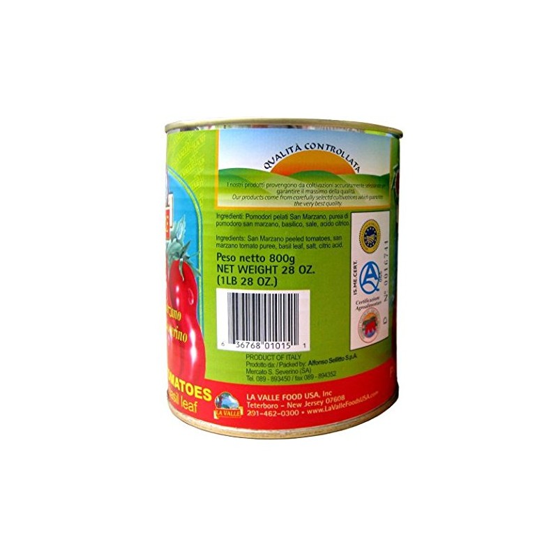 La Valle San Marzano D.O.P. Italian Peeled Tomatoes 6-pack of