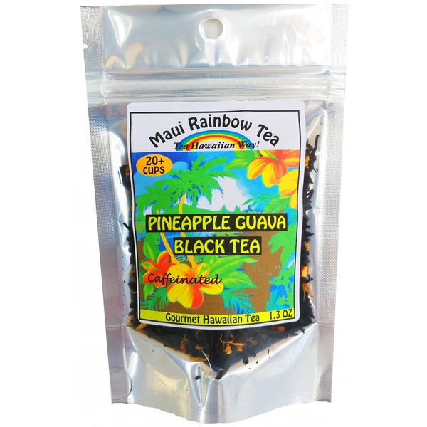Pineapple Guava Black Tea 20-cup package • Gourmet Hawaiian loose leaf tea by Maui Rainbow Tea • For hot tea or iced tea
