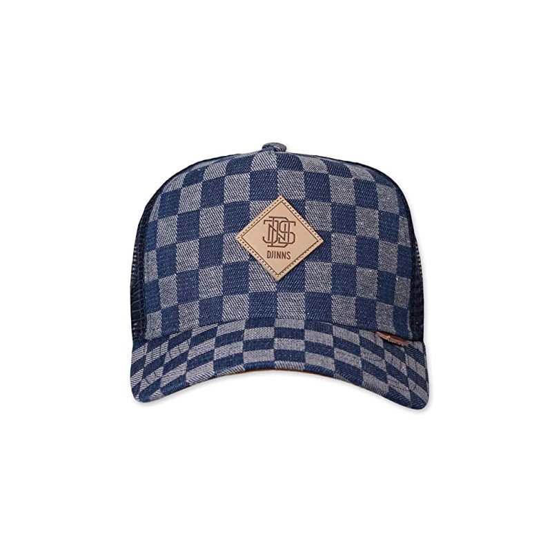 Djinns - Denim Check Trucker Cap Mesh Cap Hat Cap