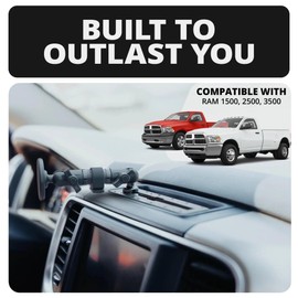 Tackform TRAXX Fast Track Dash Mount - Magnetic Phone Holder - Compatible with MagSafe, 2013-2018 RAM, 2019-2024 RAM Classic ONLY | No Drilling Required | Aluminum Tube Arm | Green