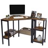 LAVIEVERT Corner Desk, Triangle Computer Desk with Storage Shelves, Laptop